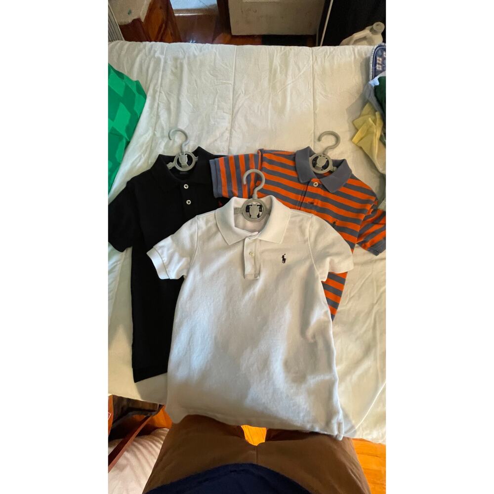 Ralph Lauren Boys Polo Shirt Lot – Size 5 – Black, White, Striped